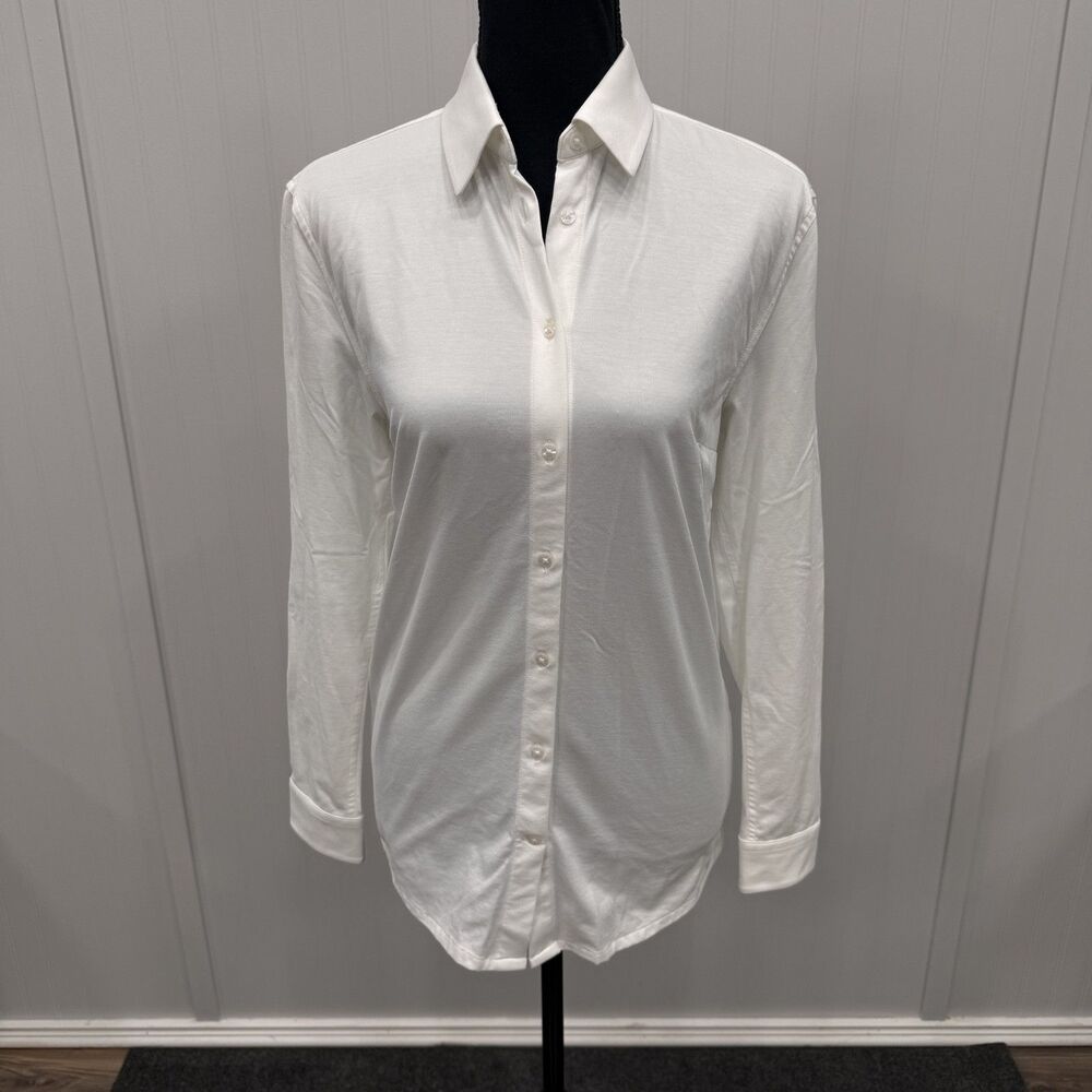 Kit and Ace Womens XS White Performance Elevated Long Sleeve Button Front Shirt